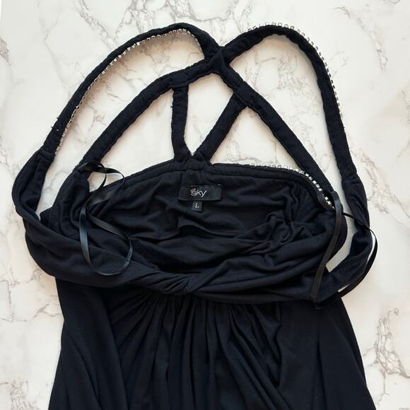 Sky Black Rhinestone Maxi Dress $199 - Picture 11 of 12